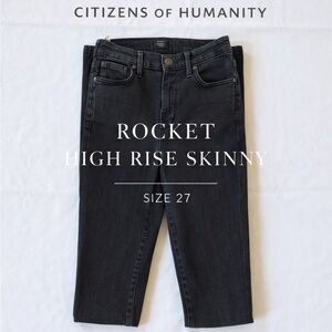 CITIZENS OF HUMANITY Rocket High Rise Skinny Jeans Black Stretch Denim Womens 27